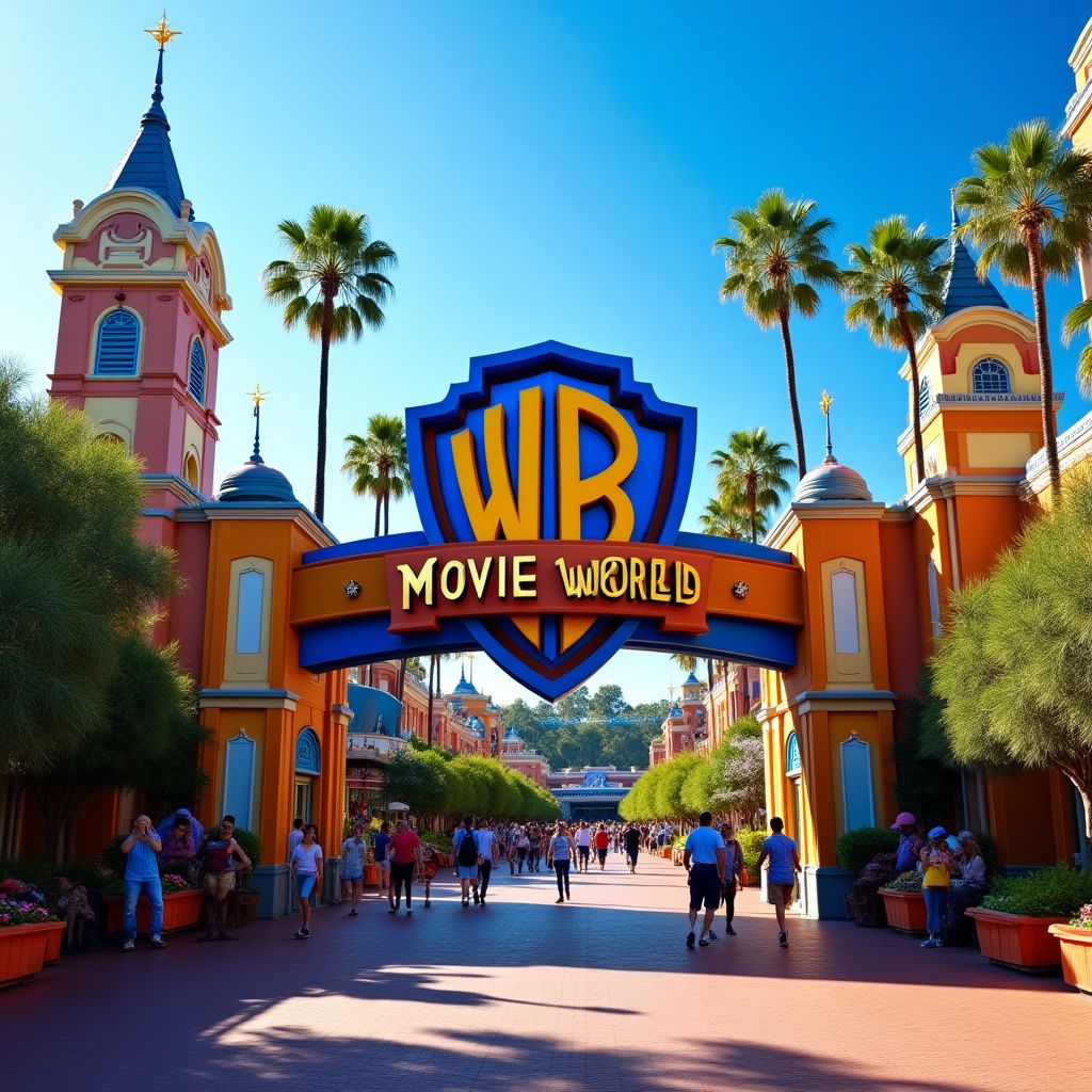 Warner Bros. Movie World entrance and attractions